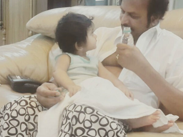 Mohan babu with Lakshmi Manchu's Daughter Vidya Nirvana Mohan babu with Lakshmi Manchu's Daughter Vidya Nirvana