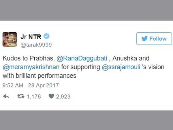 ప్రభాస్, రానాపై ప్రశంసలు