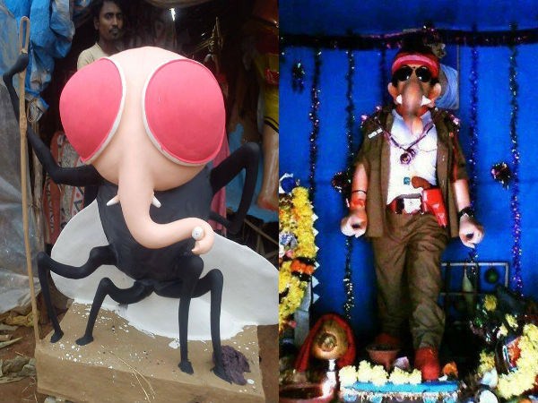 గతంలో గబ్బర్ సింగ్, ఈగ విగ్రహాలు