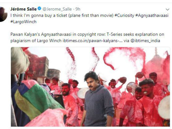 ‘అజ్ఞాతవాసి’ చిత్రం చూడటానికి సిద్ధమైన ఫ్రెంచి డైరెక్టర్