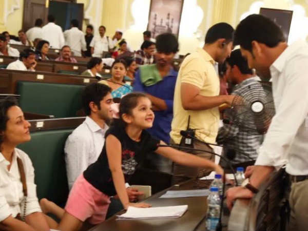 RamCharan and Sitara at Bharat Assembly 