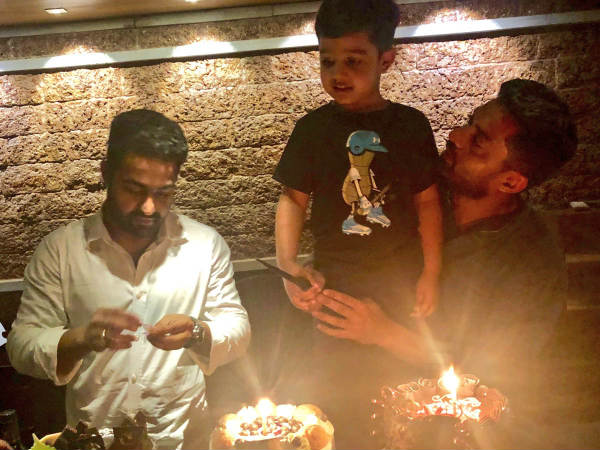 NTR and Abhay Ram at Kalyan Ram birthday celebrations 