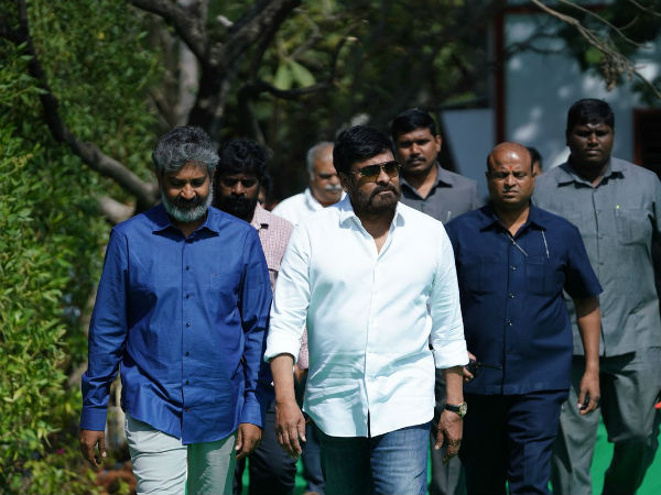 చిరును రిసీవ్ చేసుకున్న రాజమౌళి