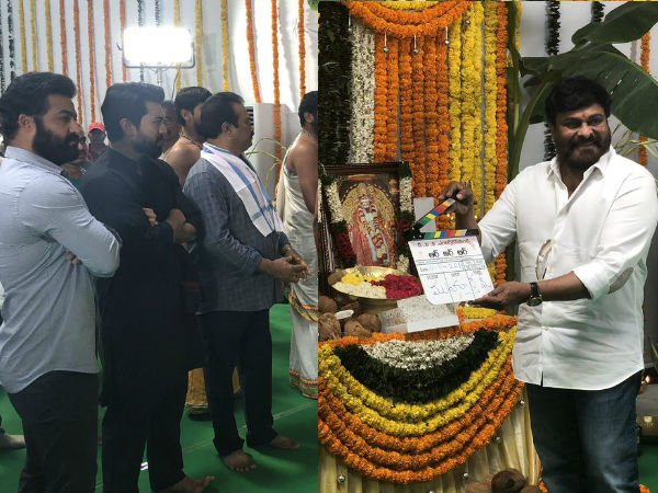 ఎన్టీఆర్, చరణ్ ‘ఆర్ఆర్ఆర్' మొదలైంది: మెగాస్టార్ క్లాప్, ప్రభాస్ సందడి (ఫోటోస్)