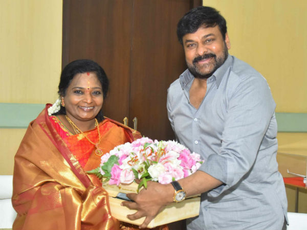 Chiranjeevi met with Telangana Governor Tamili sai