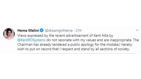 Hema Malini Trolled for Kent Atta Advertisement