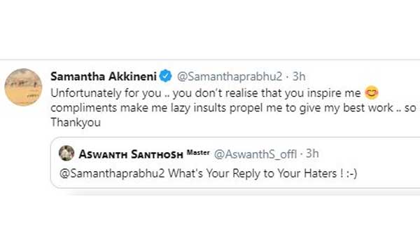 ద్వేషించే వారిపై కౌంటర్..