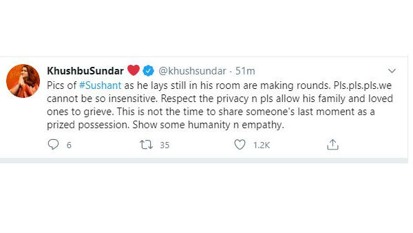 వేడుకున్న కుష్బూ..