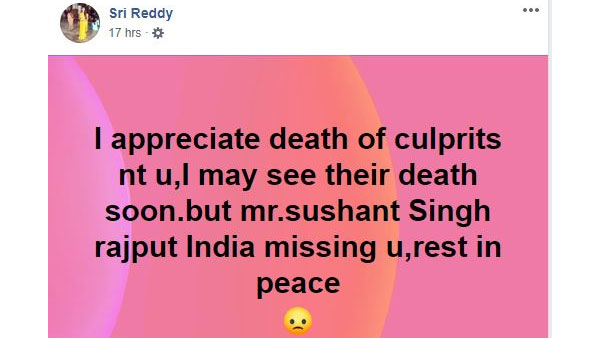 శ్రీ రెడ్డి సెన్సేషనల్ కామెంట్స్..