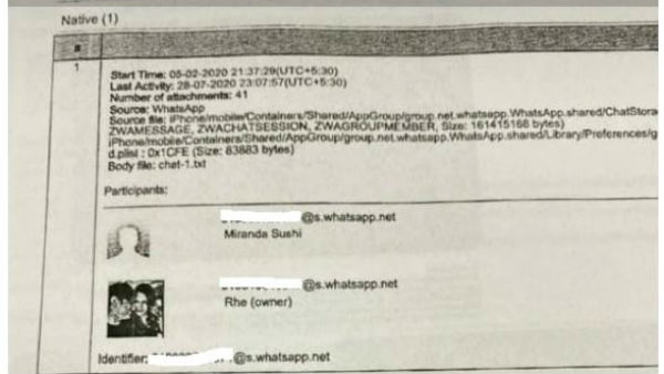 డ్రగ్ డీలర్తో రియా సంభాషణ