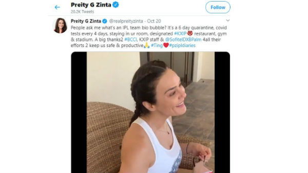 Actress Preity Zinta called herself the COVID test queen