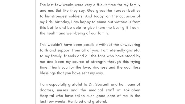 Sanjay Dutt Recovered From Cancer