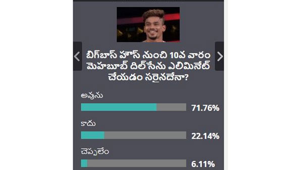 మెహబూబ్ ను ఎలిమినెట్ చేయడం సరైనదేనా?