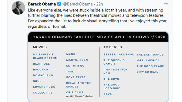Barack Obamas best and favourite movies and Television shows