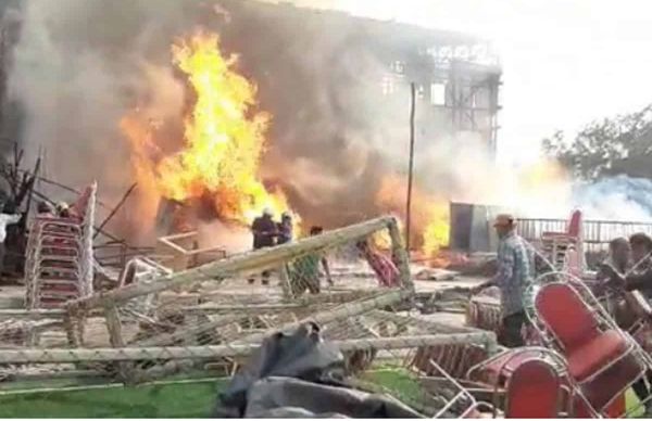 షూటింగ్ సెట్‌లో అగ్నిప్రమాదం జరగడంతో