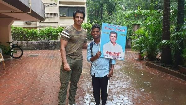 sonu soods fan walked barefoot from Hyderabad to Mumbai sonu urges not to do suchthings sonu soods fan walked barefoot from Hyderabad to Mumbai sonu urges not to do suchthings