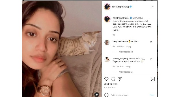 nivetha pethuraj says respect theliyani pilli and shares a video 