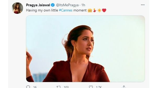 Pragya Jaiswal shares a pic and shares Having my own little Cannes moment