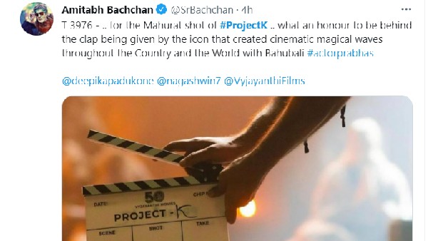 Prabhas clapped on Amitabh Bachchan for Nag Ashwins Project K