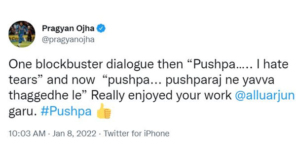 పుష్పపై క్రికెటర్ ప్రశంసల వర్షం