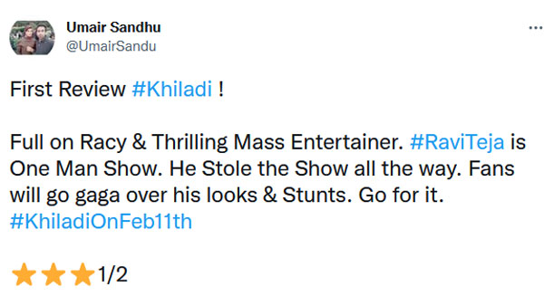 ఉమేర్ సంధూ రివ్యూ ఇలా..