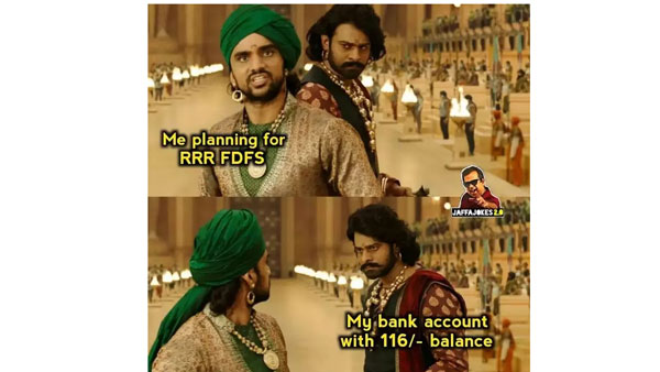 RRR Movie ticket Memes Going viral in social media