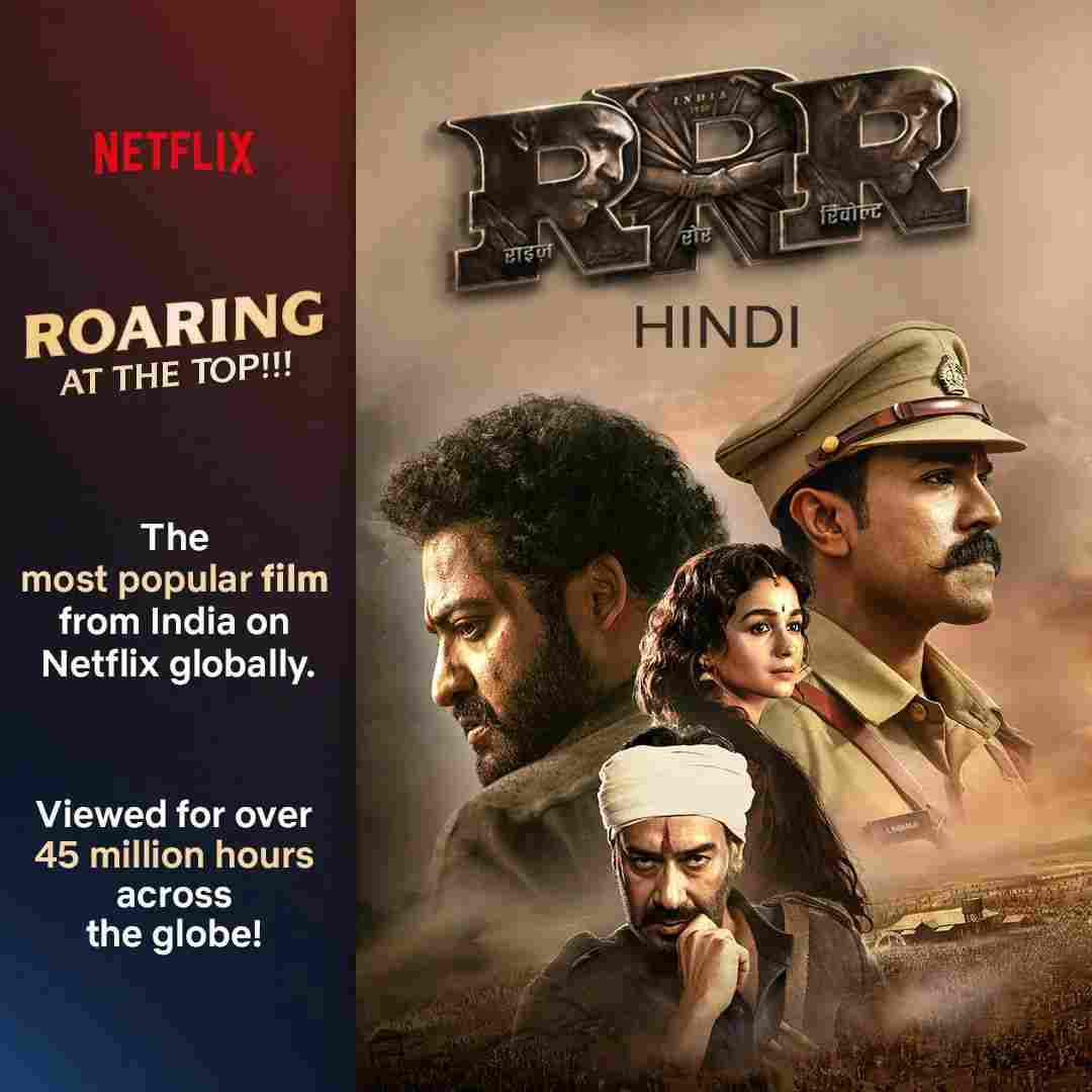 RRR Completes 46 Million Sreaming Hours in Netflix
