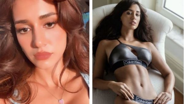 బ్రాతో సోఫాపై పడుకుని..