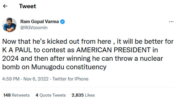 అమెరికన్ ప్రెసిడెంట్ గా పోటీ చేయడం..