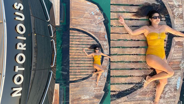 పసుపు పచ్చ బికినీలో