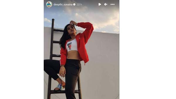 Deepthi Sunaina Latest Fabulous Photo Viral In Internet