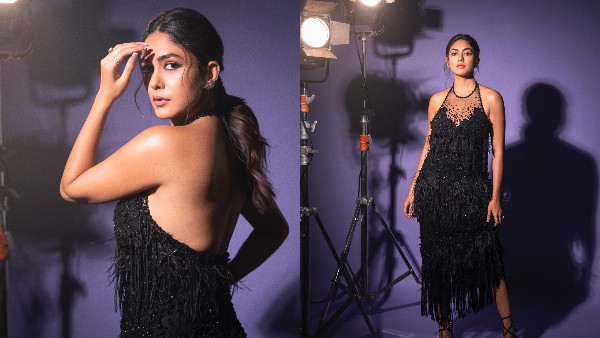 Mrunal Thakur Stunning Look In Black Colour Sleeveless Dress At GQ 35