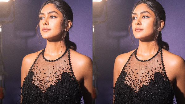 Mrunal Thakur Stunning Look In Black Colour Sleeveless Dress At GQ 35