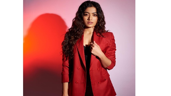 Rashmika Mandanna Stylish Looks In Latest Red Colour Blazer Photoshoot