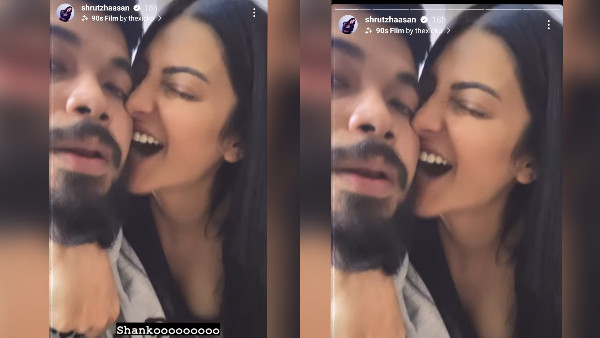 South star Actress Shruti Haasan with boyfriend romantic look viral South star Actress Shruti Haasan with boyfriend romantic look viral