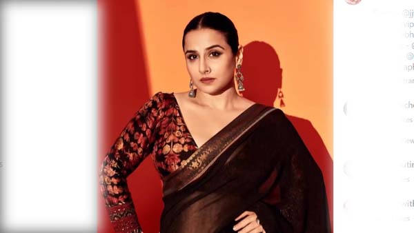 Seniors actress Vidya balan latest glamorous photos in red saree