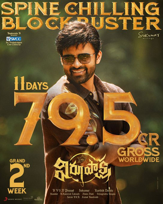 Sai Dharam Tej Virupaksha 11 Days Worldwide Box Office Collection