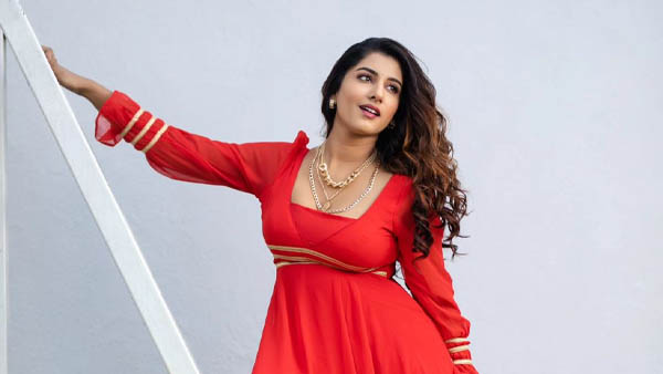 Anchor Vishnu Priya Glamour Looks In Latest Red Colour Dress Goes Viral Anchor Vishnu Priya Glamour Looks In Latest Red Colour Dress Goes Viral