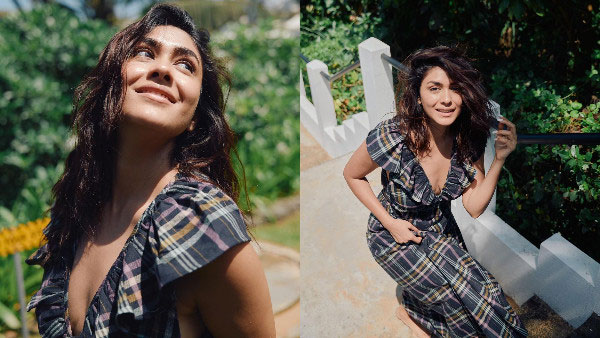 Mrunal Thakur Ravishing Hot Look In Latest Sleeveless Dress