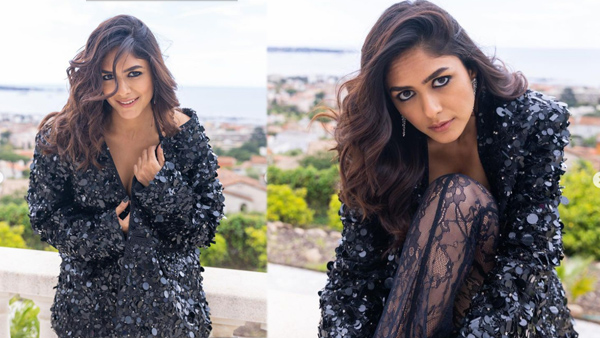 Mrunal Thakur Sizzling Look In Latest Blue Transparent Dress Photos Goes Viral