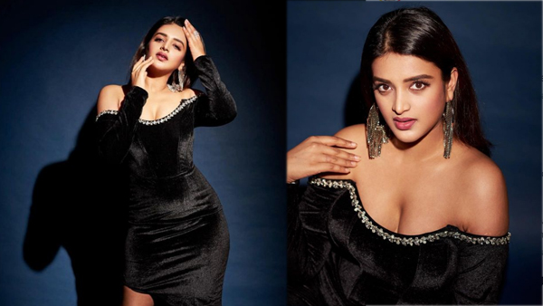 Nidhi Agerwal Stunning Looks In Latest Maroon Sleeveless Dress