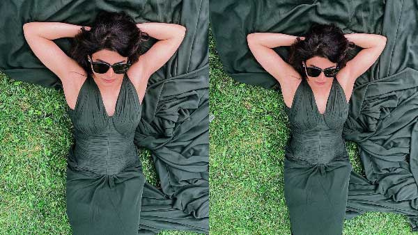 Actress Samantha Sizzling Look In Latest Black Colour Sleeveless Dress