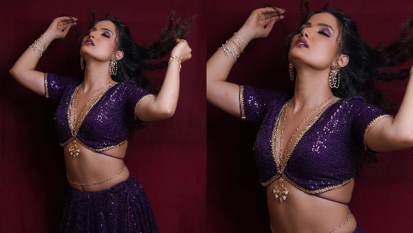 Bigg Boss Fame Siri Hanumanth Adorable Looks In Latest Purple Colour Dress