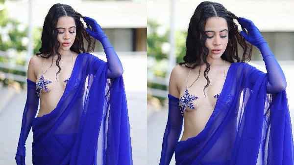 Urfi Javed Sizzling Looks In Latest Blue Star Petals Bra