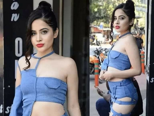 Urfi Javed Sizzling Looks In Latest Blue Star Petals Bra