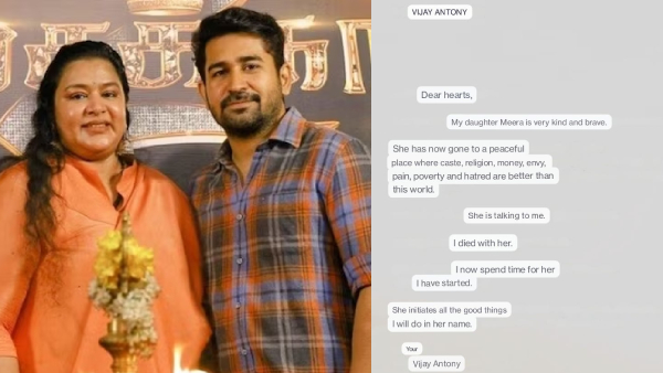 Vijay Antony emotional WhatsApp Chat letter on Daughter Meera death goes heart melting 