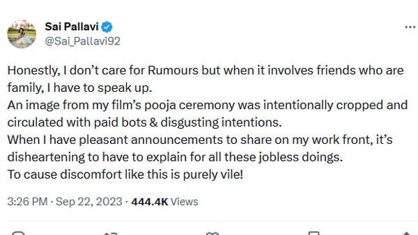 Sai Pallavi Clarity On Marriage Rumours