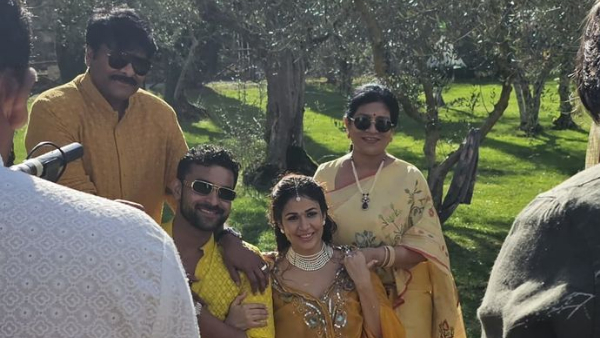  Varun Tej and Lavanya Tripathi Haldi function photos goes Viral: Chiranjeevi looks Stylish