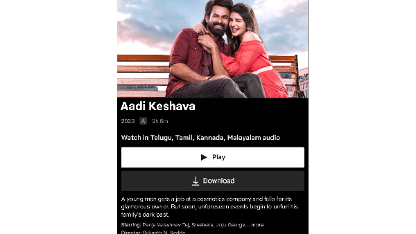 Vaishnav tej Starrer Adikeshava Movie Streaming Started