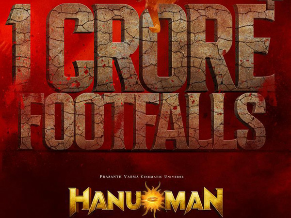 Prashanth Varma Teja Sajja HanuMan Movie Records One Crore Foot Falls Full Details Here